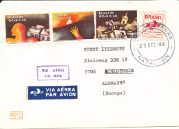 Brazil Cover Sent Air Mail To Germany 23-12-1991 Topic Stamps - Briefe U. Dokumente