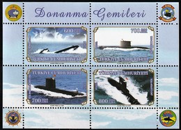 2004 Turkey Navy Submarines Minisheet (** / MNH / UMM) - Sous-marins