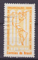 Brazil 1963 Mi. 1036, Charta Der Organisation Amerikanischer Staaten (OAS) Landkarte Map - Gebruikt