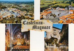 CPM - L - HAUTES PYRENEES - CASTELNAU MAGNOAC - VUE AERIENNE - LA PLACE - L'EGLISE INTERIEURE - MAISON DES AVOCATS - Castelnau Magnoac