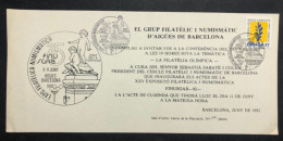 SPAIN, Card INVITATION, « Philatelic Exhibition », « FINUSGAB '92  », « AIGÜES », 1992 - Esposizioni Filateliche