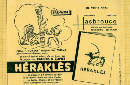 BUVARD :Herakles Hasbroucq Tourcoing Far West - Stationeries (flat Articles)