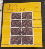 Suisse // Schweiz1981  Pro Aero Bloc 8x - Sous La Faciale (surtaxes Non Comptés) - Note Z 67 - Used Stamps