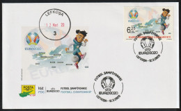 2020 Cyprus (Turkish Post) UEFA European Soccer Championship FDC - Championnat D'Europe (UEFA)