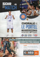 Programme Basket Pro A BETCLIC ELITE CHORALE De ROANNE / LE PORTEL 2021/2022 - Kleding, Souvenirs & Andere