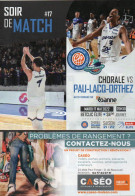 Programme Basket Pro A BETCLIC ELITE CHORALE De ROANNE / PAU LACQ ORTHEZ 2021/2022 - Bekleidung, Souvenirs Und Sonstige