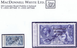 Ireland 1925 Narrow Date Saorstát 3-line Overprint On 10s Blue Left Marginal Fine And Fresh Mint - Nuovi