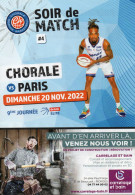 Programme Basket Pro A BETCLIC ELITE CHORALE De ROANNE / PARIS BASKET 2022/2023 - Uniformes, Recordatorios & Misc