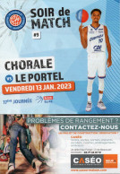 Programme Basket Pro A BETCLIC ELITE CHORALE De ROANNE / LE PORTEL 2022/2023 - Bekleidung, Souvenirs Und Sonstige