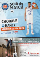 Programme Basket Pro A BETCLIC ELITE CHORALE De ROANNE / NANCY 2022/2023 - Kleding, Souvenirs & Andere