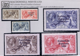 Ireland 1925 Narrow Date Saorstát 3-line Overprint On Seahorses, Set Of 3 Fresh Mint Hinged - Unused Stamps