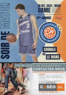 Programme Basket Pro A BETCLIC ELITE CHORALE De ROANNE / LE MANS 2023/2024 - Kleding, Souvenirs & Andere