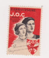 Vignette Xème Anniversaire De La J.O.C 1937 - Erinnophilie