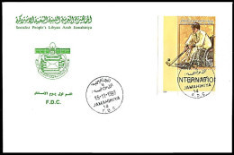 LIBYA 1998 Hockey Disabled Handicap Paralympics (FDC) - Sport Voor Mindervaliden