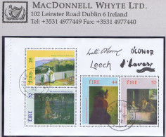 Ireland Art 1993 Impressionist Painters Booklet Pane 28p+32p, 44p+52p Se-tenant, Fine Used Cds - Used Stamps