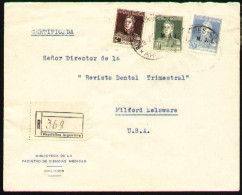 ARGENTINA 1932. Registered Official Cover With Three Values Overprinted MJI, To USA - Lettres & Documents