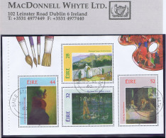 Ireland Art 1993 Impressionist Painters Booklet Pane 28p Lavery, 32p Leech, 44p O'Conor, 52p Osborne Fine Used Cds - Oblitérés