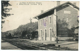 REALVILLE (82) – La Gare. Train.. Editeur P. X., N° 8. - Realville