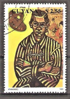 Guyana Mi.Nr. 3179 O Gemälde 1990 / "Bildnis E. C. Ricart" Von Joan Miró - Guyana (1966-...)