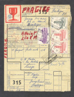 Belgium Parcel Railway Document DC1809 For Express Delivery With Parcel Stamps And Fragile Label (315) - Documenten & Fragmenten