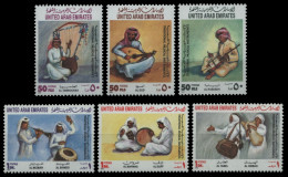 Ver. Arabische Emirate 1992 - Mi-Nr. 385-390 ** - MNH - Musikinstrumente - Emiratos Árabes Unidos