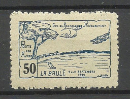 FRANCE 1922 La Baule Aviation Soc. De Propaganda Aeronautique Air Plane Flugzeug * - Erinnophilie
