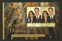 2011  Prince William & Cath. Middleton Mariage  Souvenir Sheet  Sc 3448a - Usati
