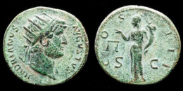 Hadrian AE Dupondius Aequitas-Moneta Standing Facing - La Dinastía Antonina (96 / 192)