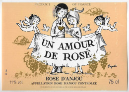 PEYNET ILLUSTRATEUR  - ETIQUETTE  ROSE D ANJOU, UN AMOUR DE ROSE, LES CHAIS DU PRE LA REINE A BEAUCAIRE GARD, A VOIR - Andere & Zonder Classificatie