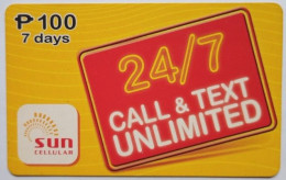 Philippines P100 Sun Cellular Call And Text 24/7 - Filippijnen