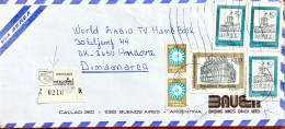 ARGENTINA 1980, COVER USED TO WORLD RADIO TV HANDBOOK, ADVERTISING BAUEN HOTEL, 6 MULTI STAMP, GPO BUILDING, DOLORES CIT - Briefe U. Dokumente