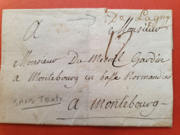 Marque Postale Manuscrite " De Lagny " Sur Lettre Cachetée Sans Texte Pour Montebourg  - N 87 - 1701-1800: Precursores XVIII