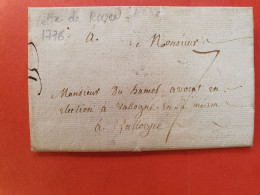 Lettre Avec Texte De Rouen Pour Valognes En 1776 - N 90 - 1701-1800: Vorläufer XVIII