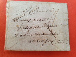 Marque Postale De Verdun Sur Meuse Sur Lettre (Filigranée) Sans Texte Pour Valognes - N 92 - 1801-1848: Precursores XIX