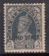 3p Used Jind State 1941-1943, KGVI Series, British India, SG127 £27 - Jhind