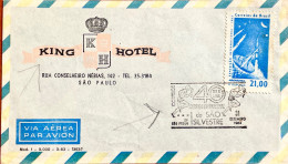 BRAZIL 1964, ADVERTISING COVER, KING HOTEL, ILLUSTRATE CROWN, ROCKET, RADAR STAMP, SPORT, TORCH BEAR PLAYER - Altri & Non Classificati