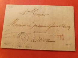 Cad De Ingouville Sur Lettre Avec Texte De Grasville Pour Rouen En 1840 Avec Cachet Rouge PP - N 105 - 1801-1848: Vorläufer XIX