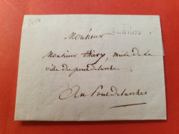 Marque Postale De Elbeuf Sur Lettre Avec Texte Pour Pont De L'Arche En 1814 - Papier Avec Filigrane  - N 109 - 1801-1848: Precursors XIX