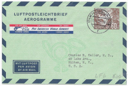 Best Berlin Aerogramme Used 1955 To USA Michel LF6 Cat 600 Euros - Correo Aéreo