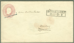 Düsseldorf 1855 R2-Stempel Heimatbeleg Auf 1 GANZSACHE Umschlag U11 1SilberGr Ortsbedarf - Postwaardestukken