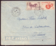 Madagascar, Enveloppe Du 24 Avril 1946 De Tananarive Pour Orléans ( Côte 7.40€ ) - Other & Unclassified