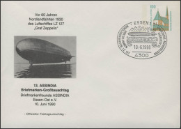 PP 290 SWK 100 Pf. ASSINDIA Luftschiff LZ 127 Graf Zeppelin, SSt Essen 10.6.1990 - Private Covers - Mint