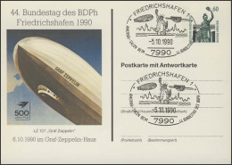 PP 156b SWK LZ 127 Graf Zeppelin/DO-X-Flugzeug, SSt Friedrichshafen 1990 - Private Covers - Mint