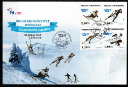 TURKEY - 2014 - SOCHI WINTER OLYMPICS  - 7TH FEBRUARY 2014- FDC - Inverno 2014: Sotchi