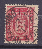 Denmark 1875 Mi. 6 Y A, 8 Øre Wappen Dienst Service Official Deluxe NYKJØBING I JYLLAND Lapidar Cancel (2 Scans) - Dienstzegels