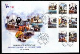 TURKEY - 2014 -TOURISM - CONTINOUS POATAGE STAMPS - 22 MAY 2014- FDC - FDC