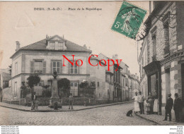 95 DEUIL LA BARRE. Charcuterie Place De La République. Timbre Taxe Et Poinçon Du Facteur 1908 - Deuil La Barre