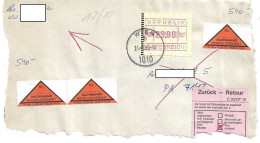 1615d: Österreich- ATM Ausgabe II Aus 1988: Briefstück Mit Echtgelaufener 29.00 ÖS - Machine Labels [ATM]