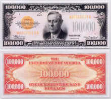 COPIE - USA 100 000 Dollars In Gold- 1934, REPRODUCTION - Certificati D'Oro (1928)