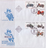1992 MOTORCYCLES-H.DAVIDSON 6v.-  2 FDC   BULGARIA / Bulgarie - Ungebraucht